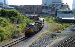 CSX 73 leads train L619-05 southbound at the signal known as "Raleigh Tower"